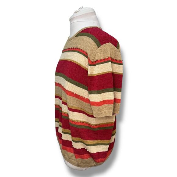 Alfred Dunner Vintage Women’s Short Sleeve Crew Neck Knit Sweater, size XL - Picture 3 of 9